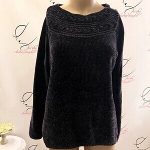 Croft & Barrow. Size Medium. Purple Long Sleeve Chenille Pullover Sweater. B40